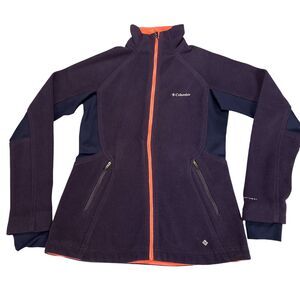 Columbia Jacket Womens Small Purple Fleece Thermal Lined Omni-Heat Full Zipper